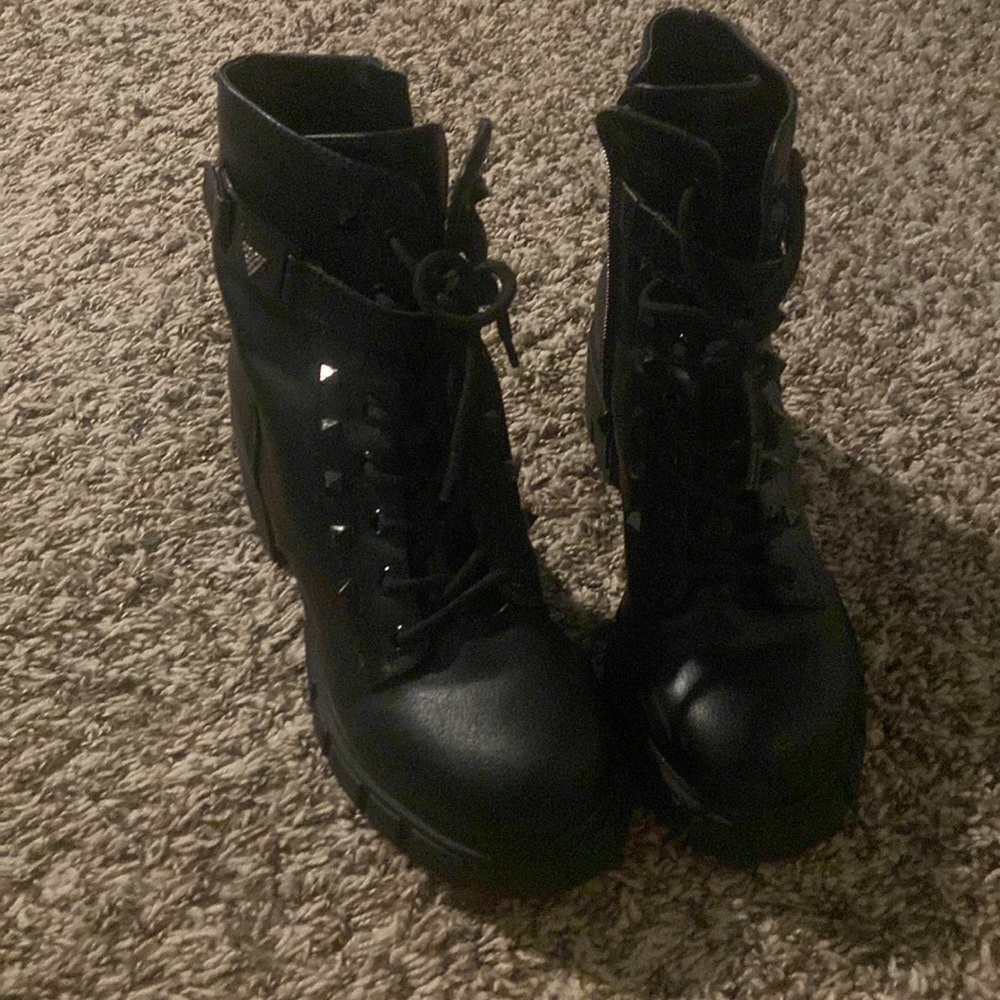 Black combat boots